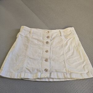 Stylish Cream Button-Up Skirt